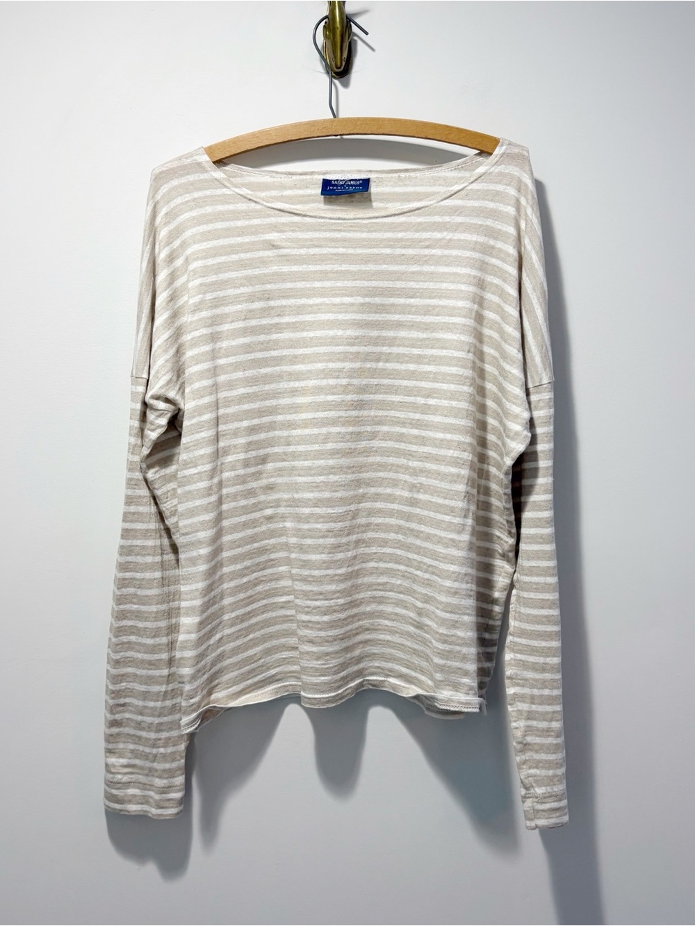 Saint James x Jenni Kayne Linen Rue Drop Shoulder Tee Oatmeal Size 38 US Size 6